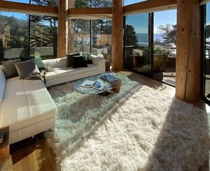 THE BEST GREEK FLOKATI RUGS MADE. LONG 4” PILE. STYLISH OFF WHITE WOOL AREA RUG - Picture 1 of 19