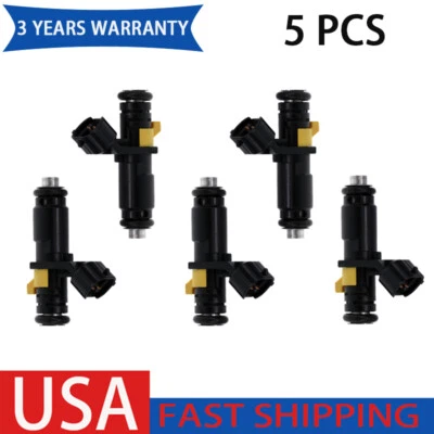 Inyector de combustible 5 piezas para Volkswagen Jetta 2006 Bora 2006-07 Beetle 2005-2006 2,5 L Foto 1 de 4