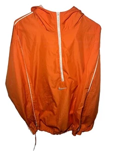 Youth Large (12-14) Vintage Nike Orange Windbreaker Jacket Full Zip Hooded - Picture 1 of 5