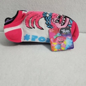Trolls No Show Footie Sock Girl M 10.5 to 4 Multicolored Pack of 6 NWT Ankle Hi - Picture 1 of 5