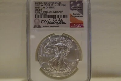2016-W NGC MS69 FDOI Mike Castle signed $1 ASE - Image 1 of 2