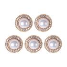 5 Pieces Alloy Rhinestone Buttons, Flat Back Brooch Buttons Sparkly Bling Sew on