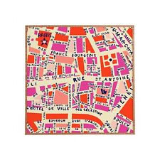 Deny Designs Holli Zollinger Paris Map Pink Framed Wall Art, Large