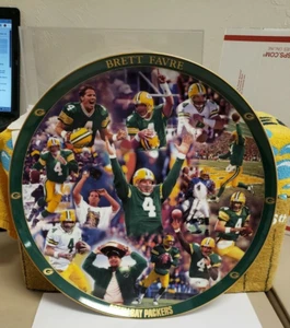 GREEN BAY PACKERS "BRETT FAVRE CAREER STATS" 12" PLATE DANBURY MINT - Picture 1 of 3
