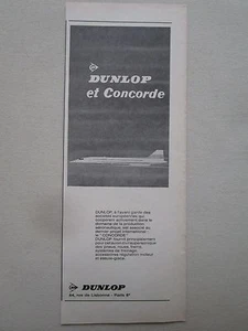 1970 PUB DUNLOP AVIATION SST CONCORDE TYRE PNEU AVION ORIGINAL FRENCH AD - Picture 1 of 1