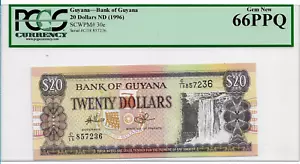 Guyana Bank of Guyana 20 dólares 1996 graduación profesional 66PPQ gema nueva 1306 - Imagen 1 de 2