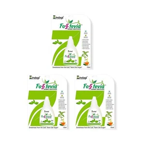 3 X Zindagi Fosstevia Liquid Natural Stevia Leaves Extract Sugarfree Sweetener - Picture 1 of 3