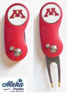 GOLF SWITCHBLADE MINNESOTA GOLDEN GOPHERS Divot Repair Tool + Ballmarker RedM - Picture 1 of 3