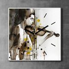 Silent Clock Canvas Wall Art Image portrait of young man with violin 30x30