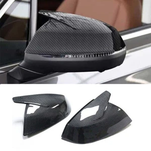 Horn Carbon Fiber Side Mirror Cover W Lane Replace For Audi Q5 SQ5 Q7 SQ7 18-23 - Picture 1 of 14