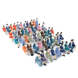 50 pcs. Sitting Plastic Figures 1:32 Miniture People Human People Painted Mixed - Picture 1 of 4