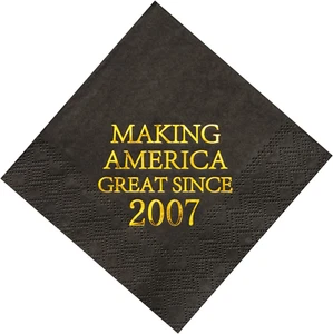 18Th Birthday Disposable Napkins Black and Gold Dessert Beverage Cocktail Cake N - Picture 1 of 5