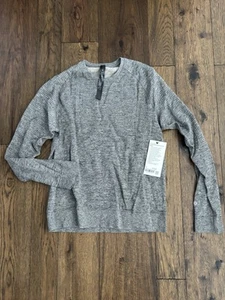 Lululemon Engineered Warmth Long Sleeve Crew Wool Men’s Medium Black & White - Picture 1 of 6