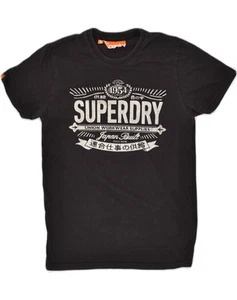 SUPERDRY Mens Graphic T-Shirt Top Small Black Cotton AD11 - Picture 1 of 3