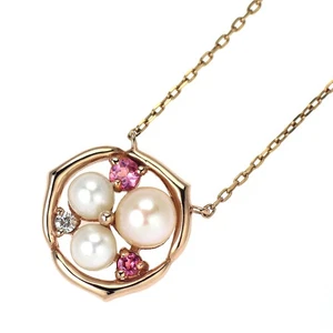 Collar Colgante Diamante Turmalina Rosa Perla Agua Dulce Ponte Vecchio K10PG Di - Imagen 1 de 3