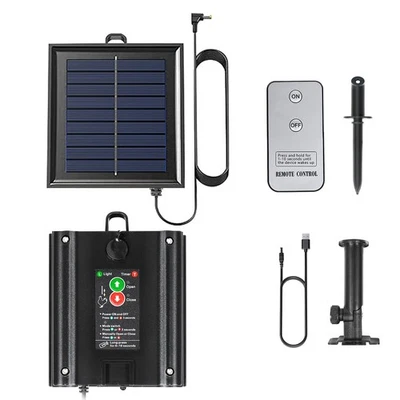 Panel Solar Puerta Gallinero, Panel Solar 2W 5V Alimentado por Batería con Control... Foto 1 de 4
