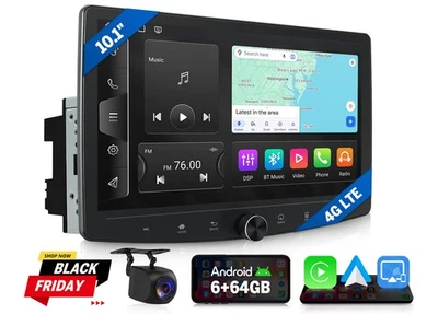10.1" QLED Touchscreen 2DIN Android 13 6+64G Autoradio CarPlay GPS Navi WIFI DSP - Bild 1 von 4