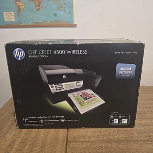 New Sealed HP OfficeJet 4500 All-In-One Inkjet Wireless Printer Black - Picture 1 of 6