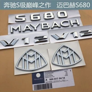 NUEVO Cromo ABS " S680 + MAYBACH + V12 " Emblema Auto Frontal Insignia para MAYBACH - Imagen 1 de 1