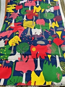 IKEA 2011 Psychedelic Tree Forest Multi Colour Fabric 1 1/2 Yd Tina Backman LTD - Picture 1 of 6