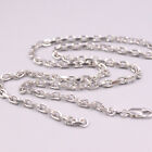 Pure S925 Sterling Silver Necklace Men Women 4mm Cable Link Chain 24inchL