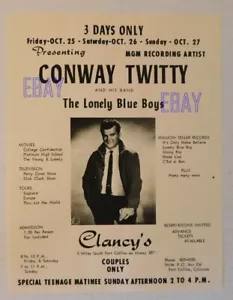 Volantino repro Conway Twitty and his band The Lonely Blue Boys - Foto 1 di 1