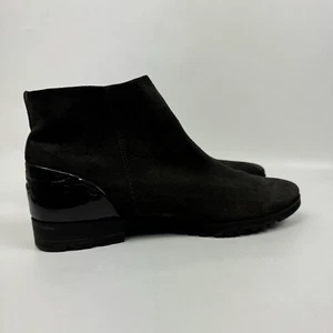 Paul Green Ankle Bootie Suede Austrian Made Dark Gray Size 9 Side Zip - Picture 1 of 14