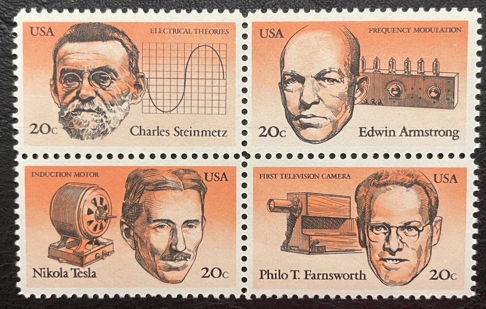 1983 Scott #2055-58 - 20¢ - AMERICAN INVENTORS - Block of Four - Mint NH - Image 1 of 1