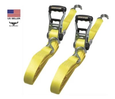 Paquete de 2 correas de trinquete SmartStraps-X 14' x 1-1/2" amarillas de alta resistencia Foto 1 de 4