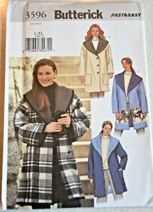 2002 Butterick Fast Easy #3596 Pattern Uncut Reversible Jacket Size Large X-Lrg - Picture 1 of 6