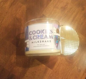 NEU Bath & Body Works Cookies and Cream Milchshake große 3-Docht-Kerze 14,5 Oz. - Bild 1 von 3