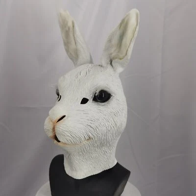 New Bunny Head Realistic Mask High details Cute Rabbit Animal Mask Costume Latex - Image 1 of 4