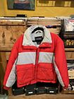 Vtg Profile Mens Ski Jacket Coat Puffer Red Gray Size Medium Retro Ohio State