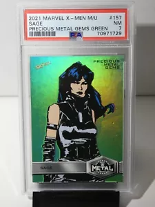 Sage 2020 2021 Skybox Marvel Precious Metal Gems Green #'d 8/10 PSA 7 - Picture 1 of 2