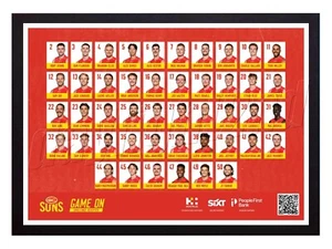 Framed 2024 Gold Coast Suns AFL Poster - 62cm x 44.5cm x 3cm - Picture 1 of 4
