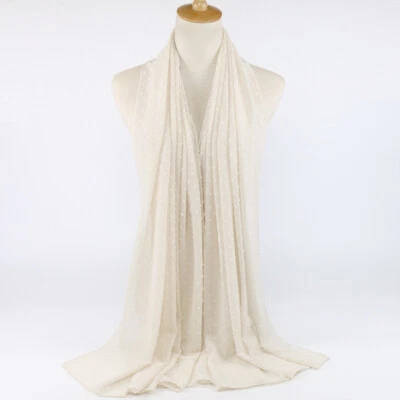 Pañuelo islámico de mujer hiyab de gasa pompón chal envolvente turbante 180*70 cm Foto 1 de 4