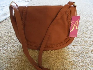 BNWT (pls read) Rampage Braided Saddle Crossbody women's handbag, brown, $58 - Picture 1 of 5