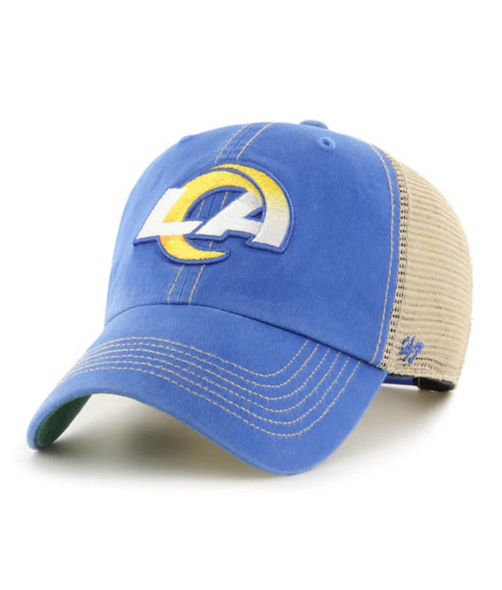 NFL 47 Brand Los Angeles Rams Blue Grey Logo NFL Football Cap Trucker 6767