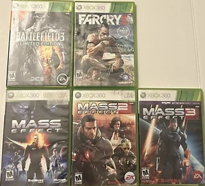 Lot of 5 Assorted Microsoft Xbox 360 Video Games Mass Effect 1, 2, And 3 Far Cry - Picture 1 of 1