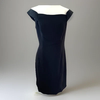 Carmen Marc Valvo обтяжку мини-платье женский размер 12 черный с плеча LBD сексуальный - Изображение 1 из 4