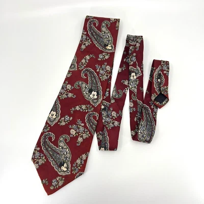 Corbata de colección Walt Disney Mickey Mouse para hombre camisa roja corbata patrón cachemira Foto 1 de 4