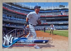 GLEYBER TORRES Rookie Debut - 2018 Topps Update Series #US191 - NEW YORK YANKEES - Picture 1 of 2