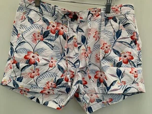 Women's Floral Cotton Summer Shorts Size 12 - Picture 1 of 6