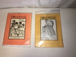 2 Vintage Folkwear Patterns 228, 109 Victorian Gown Orange/Yellow envelopes H - Picture 1 of 5