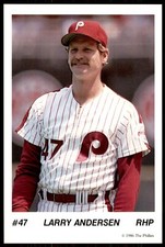 1986 Tastykake Philadelphia Issue Oversized Larry Anderson Philadelphia Phillies