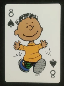 Hoyle Peanuts 50 Celebration Playing Card Franklin 8 Spades - Picture 1 of 2