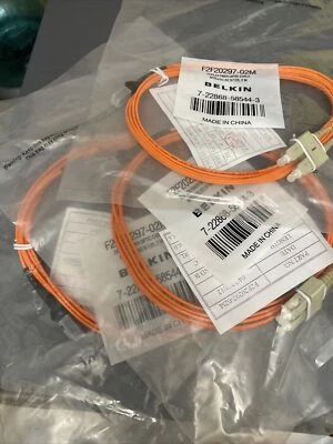Belkin F2F20297-02 Duplex Fiber Optic Cable SC to MTRJ Lot Of 3 - Image 1 of 4