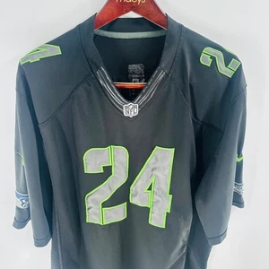 Nike NFL Seattle Seahawks #24 Jersey Football Black Green Mens - Picture 1 of 10