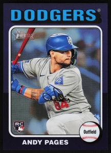 2024 Topps Heritage Andy Pages #696 Chrome Purple Refractor RC - Picture 1 of 2