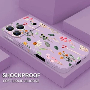 ShockProof Silicone Flowers Case For iPhone 17 16 Pro Max 16e 15 14 13 12 Cover - Picture 1 of 17